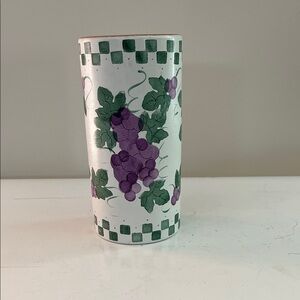 Grape and checkered border design Wine Chiller or Utensil Holder